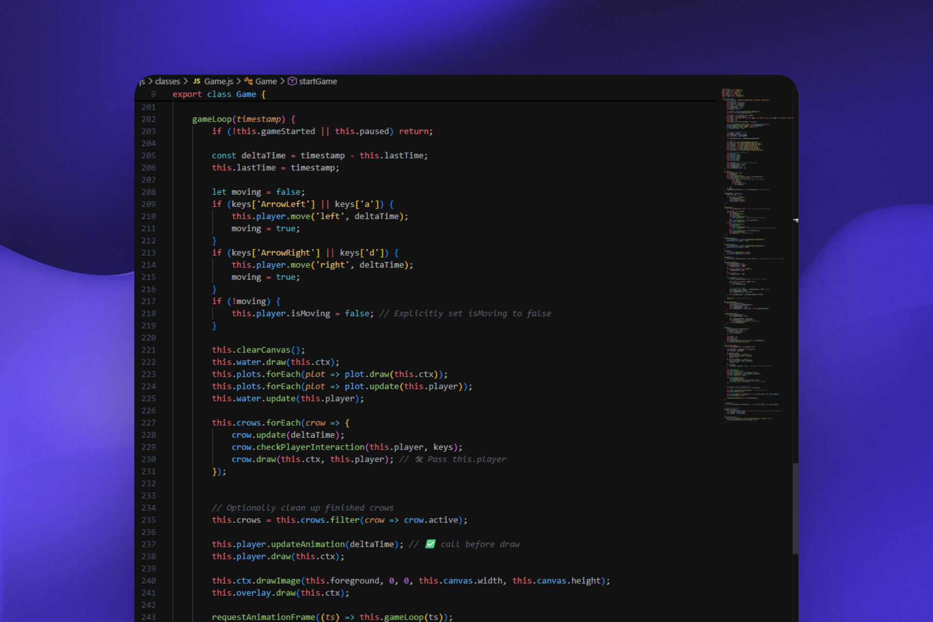 Code of my Game class